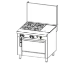 Southbend P36C-BBG Range, 36" Restaurant, Gas