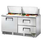 True Mfg. - General Foodservice TFP-64-24M-D-2 Mega Top Refrigerated Salad / Sandwich Prep Table