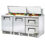 True Mfg. - General Foodservice TFP-72-30M-D-2 Mega Top Refrigerated Salad / Sandwich Prep Table