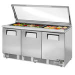 True Mfg. - General Foodservice TFP-72-30M-FGLID Mega Top Refrigerated Salad / Sandwich Prep Table