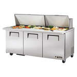 True Mfg. - General Foodservice TSSU-72-30M-B-ST-HC Mega Top Refrigerated Salad / Sandwich Prep Table