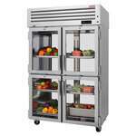 Turbo Air PRO-50-4R-GS-PT-N Glass/Solid Half Door Refrigerator, Pass-Thru - 2 Section