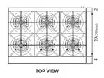 Turbo Air TAHP-36-6 6 Burner Hotplate, Countertop, Gas